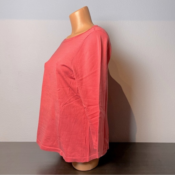 Silk Knit Hibiscus Charter Club Boatneck Top - Picture 3 of 7